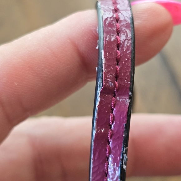 Coach Peyton Burgundy Black White Glen Plaid Coated Canvas Wristlet - Picture 13 of 14